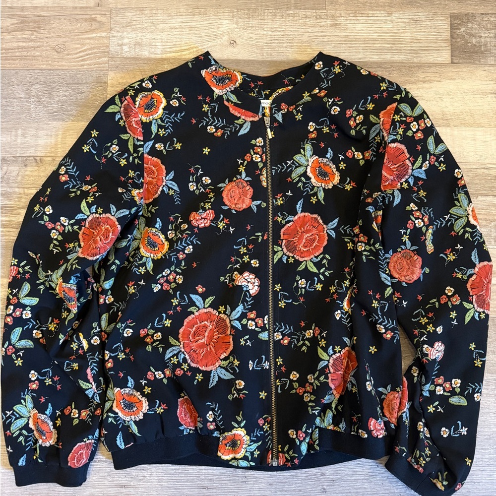 Floral Black Women's Jacket